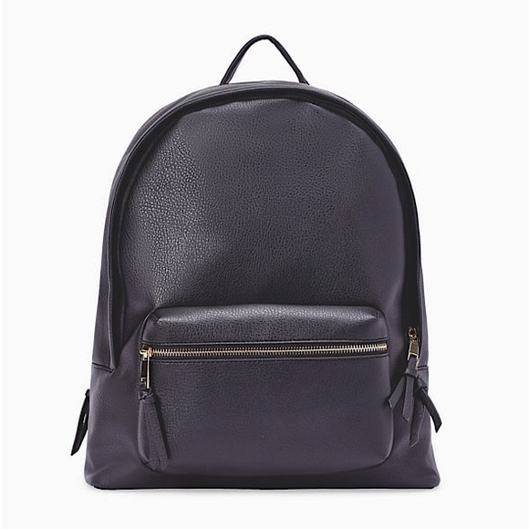 NWT JustFab Ash Black/Grey faux leather with leopard interior Backpack - Picture 3 of 8